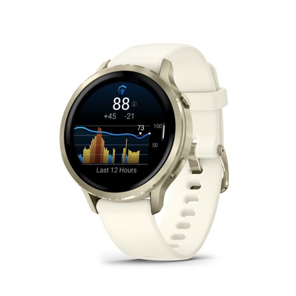 Montre Garmin Venu 4 - 41 mm Gray bracelet Silicone Ivoire