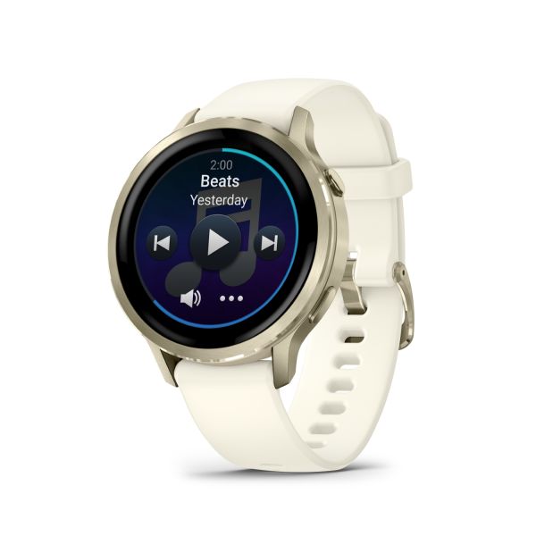 Montre Garmin Venu 4 - 41 mm Gray bracelet Silicone Ivoire