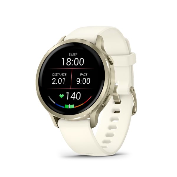 Montre Garmin Venu 4 - 41 mm Gray bracelet Silicone Ivoire