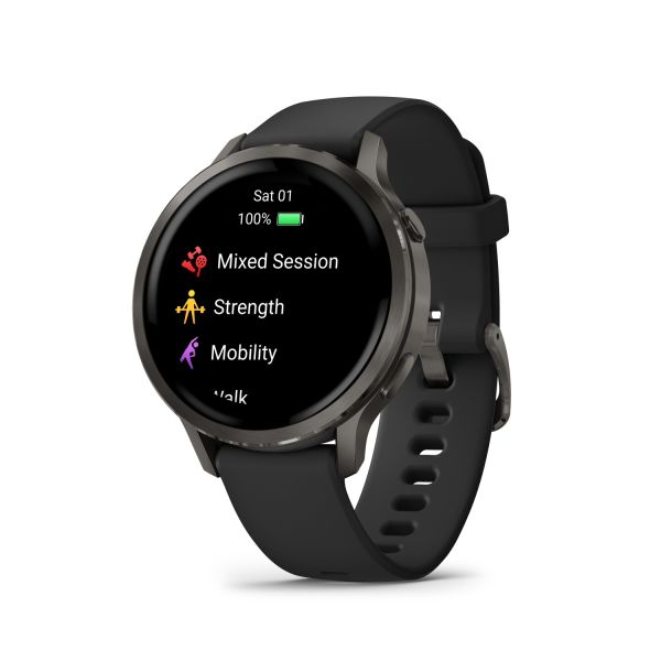 Montre Garmin Venu 4 - 41 mm Gray bracelet Silicone Noir