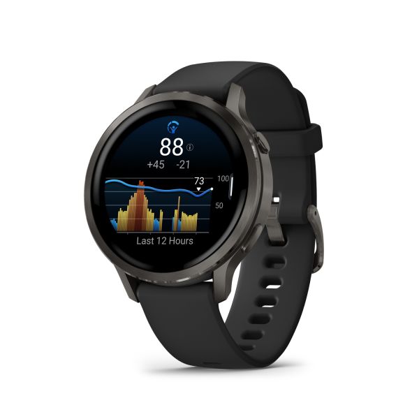 Montre Garmin Venu 4 - 41 mm Gray bracelet Silicone Noir