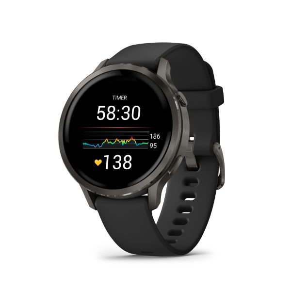 Montre Garmin Venu 4 - 41 mm Gray bracelet Silicone Noir
