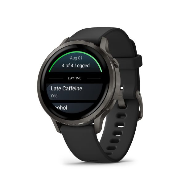 Montre Garmin Venu 3 Black bracelet cuir noir