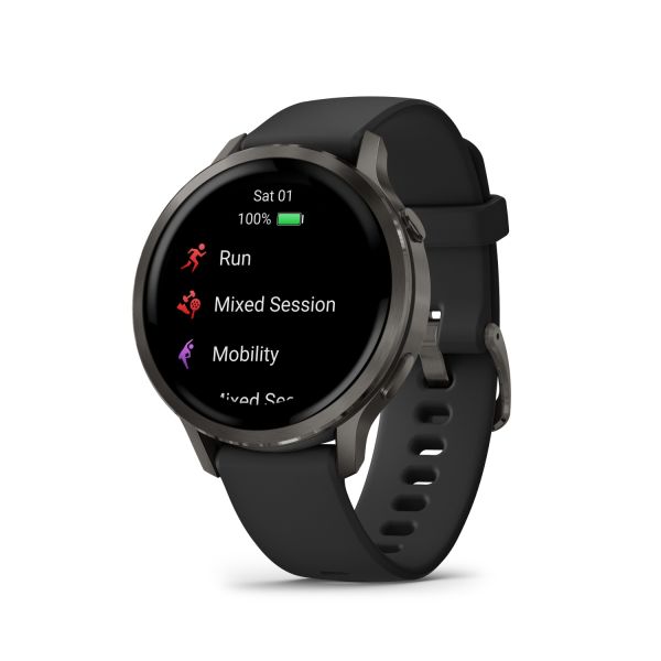 Montre Garmin Venu 4 - 41 mm Gray bracelet Silicone Noir