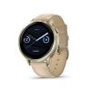 Montre Garmin Venu 4 - 41 mm Lunar Gold bracelet cuir beige + silicone ivoire