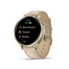 Montre Garmin Venu 4 - 41 mm Lunar Gold bracelet cuir beige + silicone ivoire