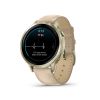 Montre Garmin Venu 4 - 41 mm Lunar Gold bracelet cuir beige + silicone ivoire