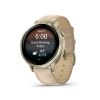 Montre Garmin Venu 4 - 41 mm Lunar Gold bracelet cuir beige + silicone ivoire