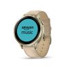 Montre Garmin Venu 4 - 41 mm Lunar Gold bracelet cuir beige + silicone ivoire
