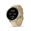 Montre Garmin Venu 4 - 41 mm Lunar Gold bracelet cuir beige + silicone ivoire