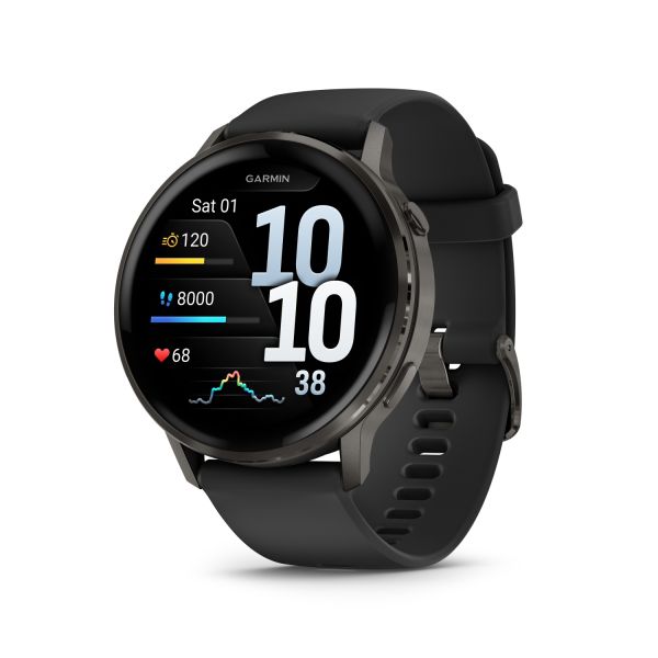 Montre Garmin Venu 3 Black bracelet cuir noir