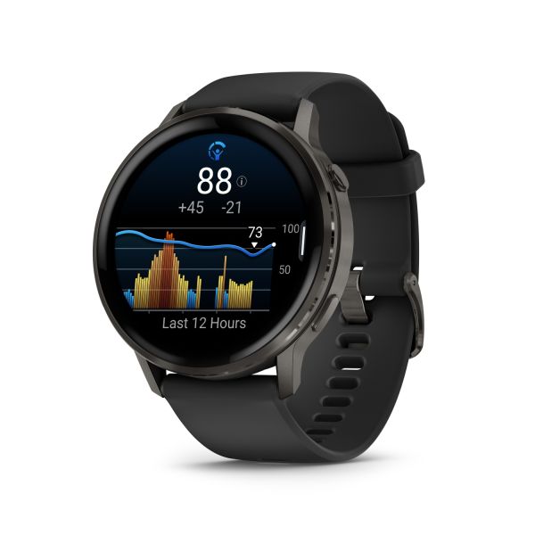 Montre Garmin Venu 3 Black bracelet cuir noir