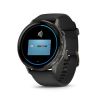 Montre Garmin Venu 4 - 45 mm Gray Bracelet en silicone Noir