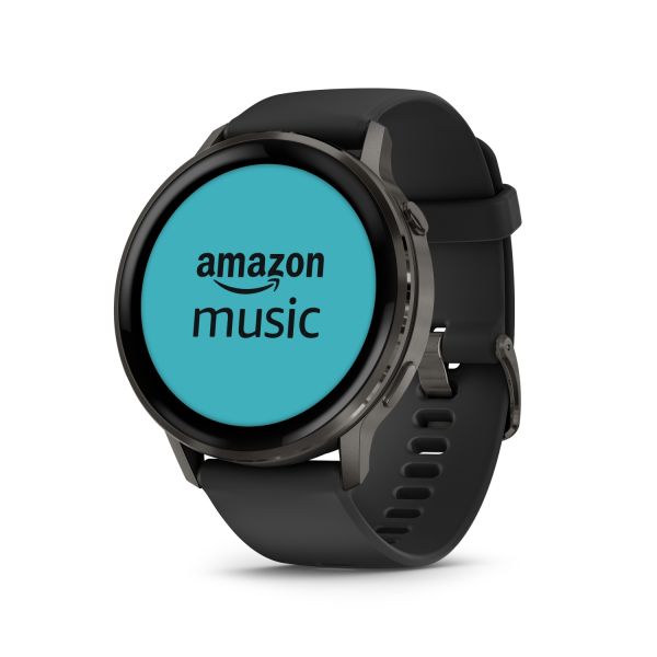 Montre Garmin Venu 4 - 45 mm Gray Bracelet en silicone Noir