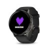 Montre Garmin Venu 4 - 45 mm Gray Bracelet en silicone Noir