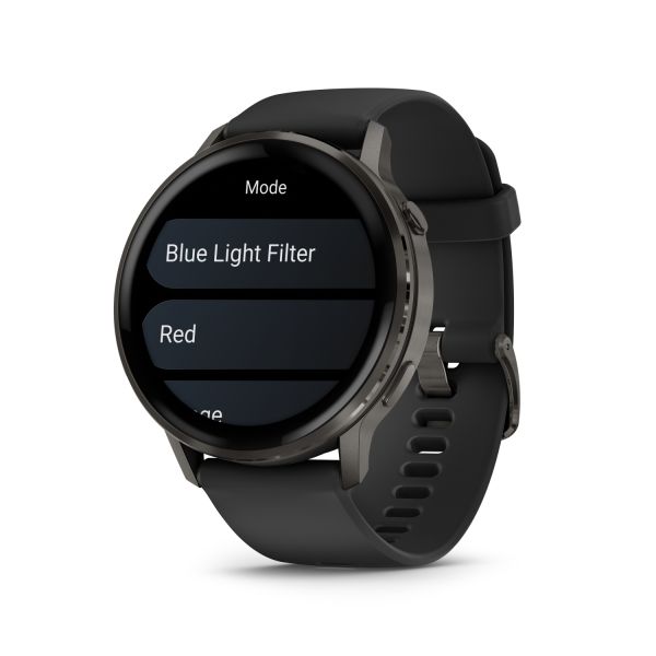 Montre Garmin Venu 4 - 45 mm Gray Bracelet en silicone Noir