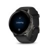 Montre Garmin Venu 4 - 45 mm Gray Bracelet en silicone Noir