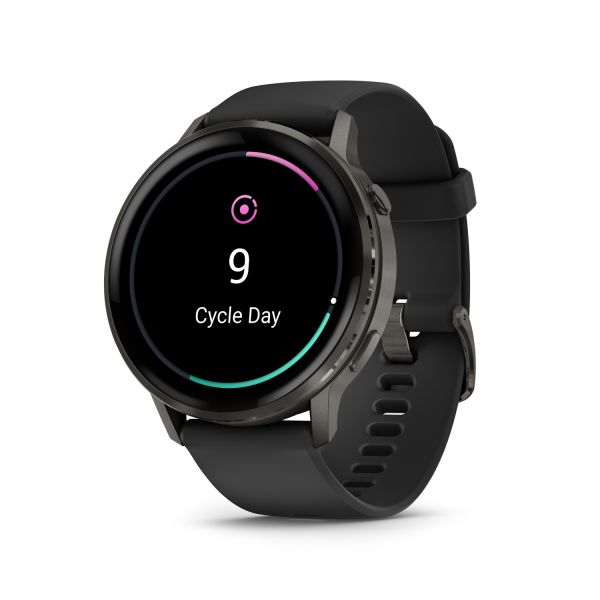 Montre Garmin Venu 4 - 45 mm Gray Bracelet en silicone Noir