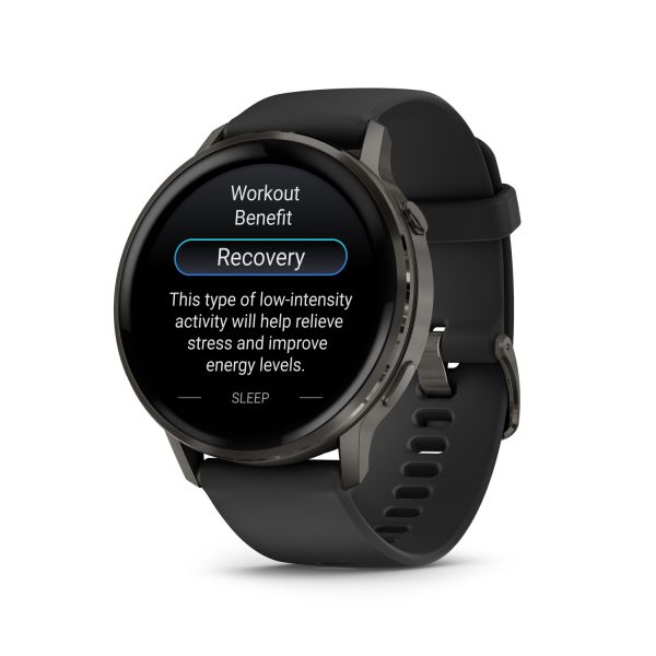 Montre Garmin Venu 3 Black bracelet cuir noir