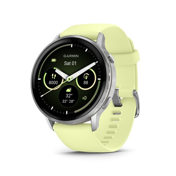 Montre Garmin Venu 3 Black bracelet cuir noir
