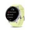 Montre Garmin Venu 4 - 45 mm Silver Bracelet en silicone jaune citron