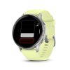 Montre Garmin Venu 4 - 45 mm Silver Bracelet en silicone jaune citron
