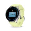 Montre Garmin Venu 4 - 45 mm Silver Bracelet en silicone jaune citron