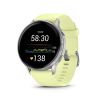 Montre Garmin Venu 4 - 45 mm Silver Bracelet en silicone jaune citron