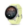 Montre Garmin Venu 4 - 45 mm Silver Bracelet en silicone jaune citron