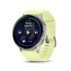 Montre Garmin Venu 4 - 45 mm Silver Bracelet en silicone jaune citron