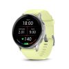Montre Garmin Venu 4 - 45 mm Silver Bracelet en silicone jaune citron