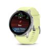 Montre Garmin Venu 4 - 45 mm Silver Bracelet en silicone jaune citron