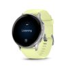 Montre Garmin Venu 4 - 45 mm Silver Bracelet en silicone jaune citron