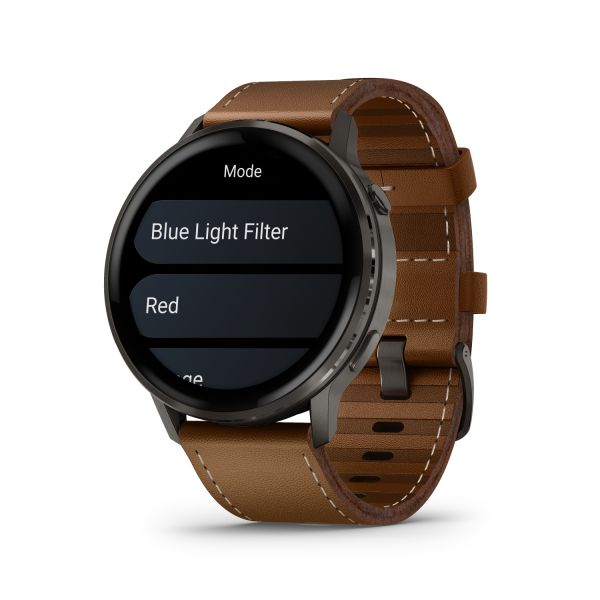 Montre Garmin Venu 3 Black bracelet cuir noir