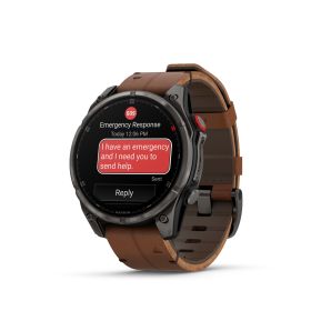 Montre Garmin Fenix 8 Pro 47mm AMOLED Sapphire Titane Bracelet Cuir + Silicone