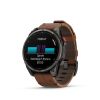 Montre Garmin Fenix 8 Pro 47mm AMOLED Sapphire Titane Bracelet Cuir + Silicone