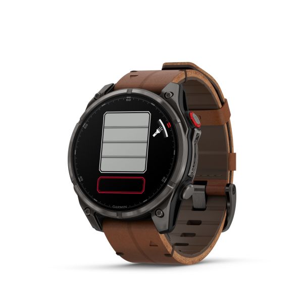 Montre Garmin Fenix 8 Pro 47mm AMOLED Sapphire Titane Bracelet Cuir + Silicone