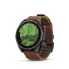 Montre Garmin Fenix 8 Pro 47mm AMOLED Sapphire Titane Bracelet Cuir + Silicone