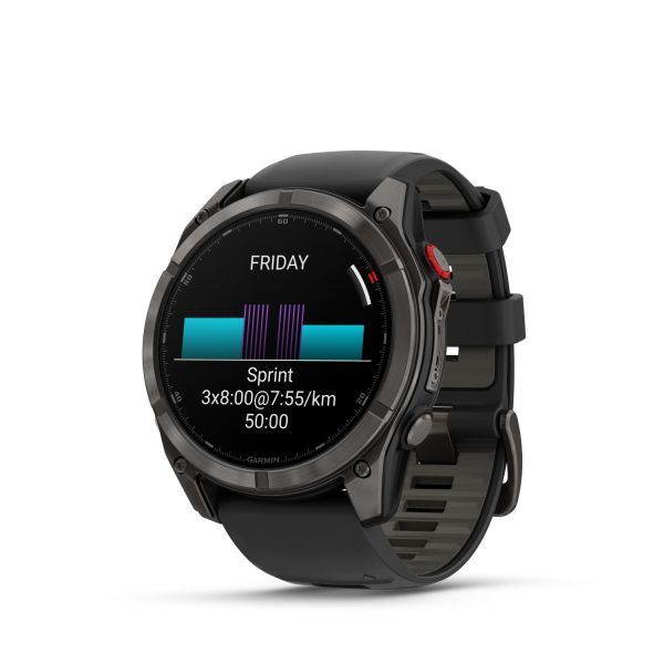 Montre Garmin Fenix 8 Pro 51mm AMOLED Sapphire Titane Bracelet Noir