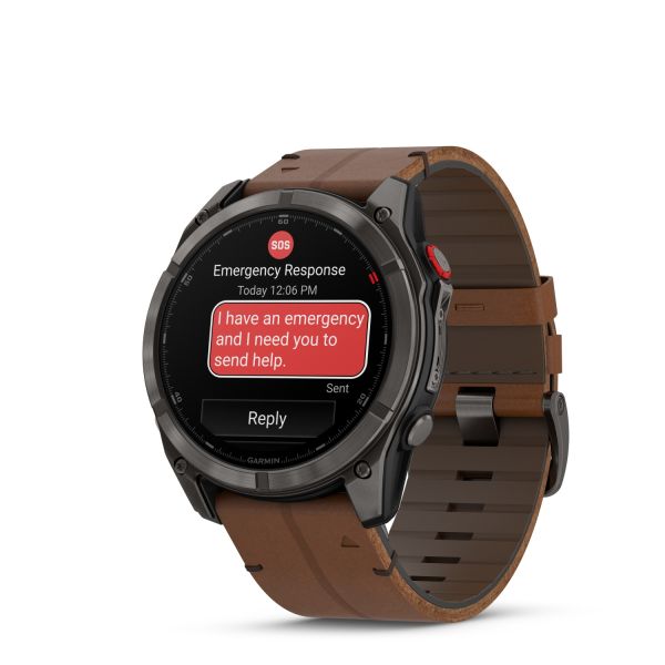 Montre Garmin Fenix 8 Pro 51mm AMOLED Sapphire Titane Bracelet Cuir + Silicone