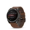 Montre Garmin Fenix 8 Pro 51mm AMOLED Sapphire Titane Bracelet Cuir + Silicone