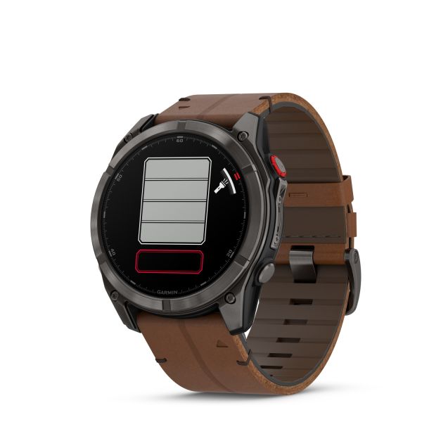 Montre Garmin Fenix 8 Pro 51mm AMOLED Sapphire Titane Bracelet Cuir + Silicone