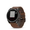 Montre Garmin Fenix 8 Pro 51mm AMOLED Sapphire Titane Bracelet Cuir + Silicone