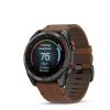 Montre Garmin Fenix 8 Pro 51mm AMOLED Sapphire Titane Bracelet Cuir + Silicone