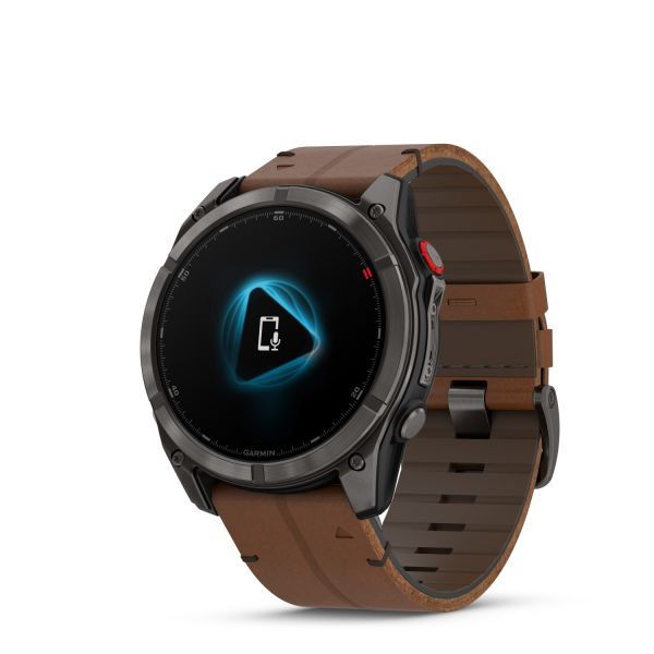 Montre Garmin Fenix 8 Pro 51mm AMOLED Sapphire Titane Bracelet Cuir + Silicone
