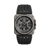Montre BELL & ROSS BR-X3 Black Titanium Bracelet Caoutchouc
