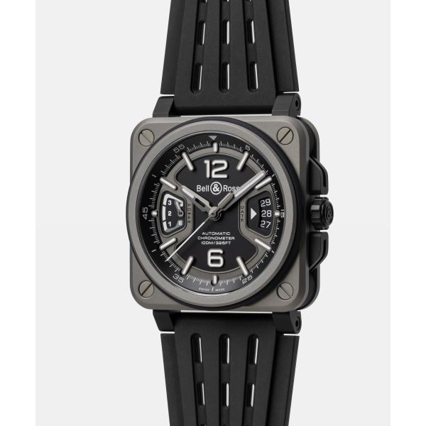Montre BELL & ROSS BR-X3 Black Titanium Bracelet Caoutchouc