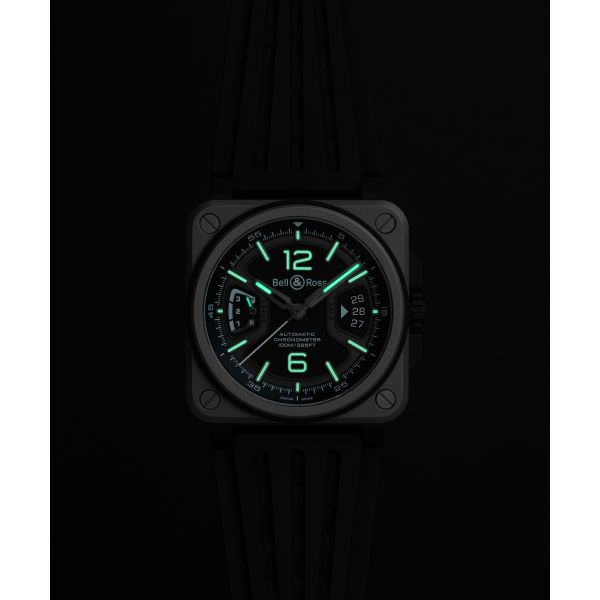 Montre BELL & ROSS BR-X3 Black Titanium Bracelet Caoutchouc