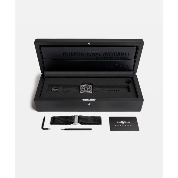 Montre BELL & ROSS BR-X3 Black Titanium Bracelet Caoutchouc