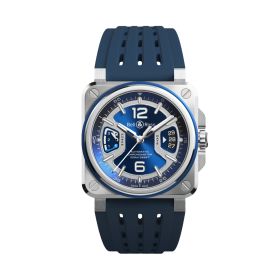 Montre BELL & ROSS BR-X3 Blue Steel Bracelet Caoutchouc